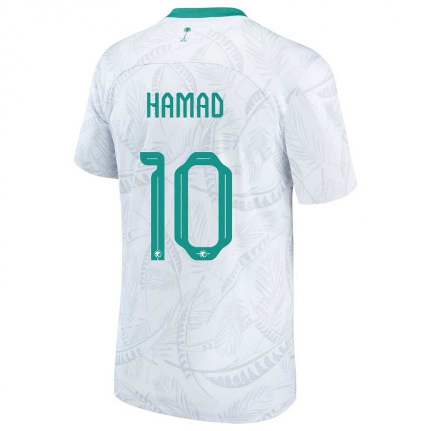 Børn Saudi-arabiens Sarah Hamad #10 Hvid Hjemmebane Spillertrøjer 22-24 Trøje T-shirt