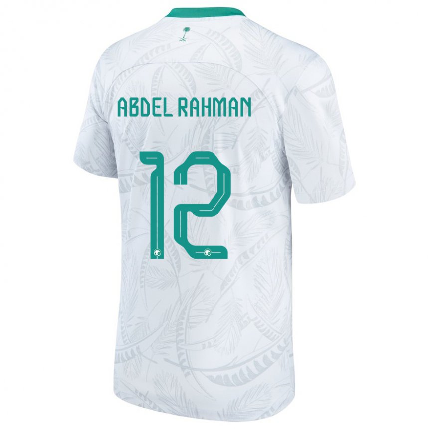 Børn Saudi-arabiens Mona Abdel Rahman #12 Hvid Hjemmebane Spillertrøjer 22-24 Trøje T-shirt