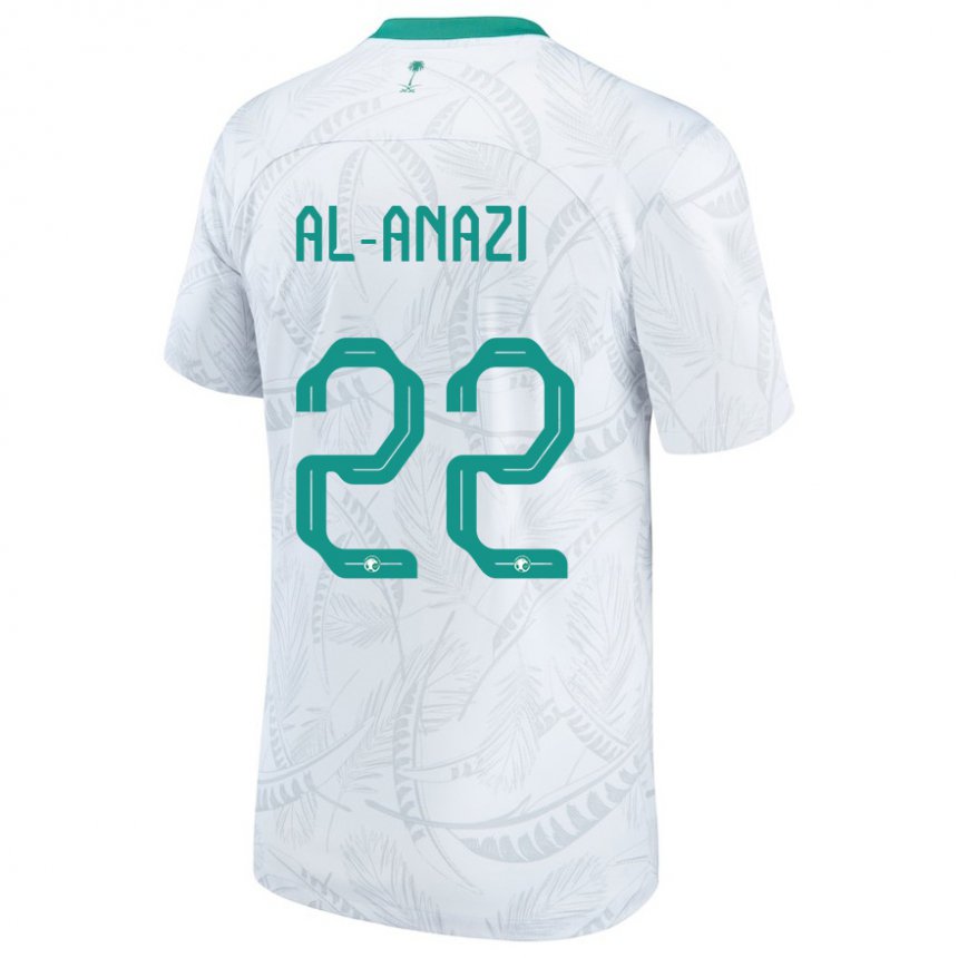 Børn Saudi-arabiens Lama Al Anazi #22 Hvid Hjemmebane Spillertrøjer 22-24 Trøje T-shirt