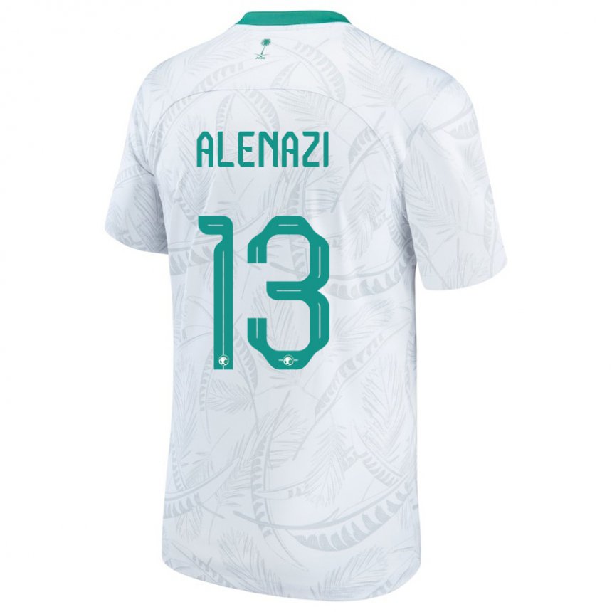 Børn Saudi-arabiens Abdullah Alenazi #13 Hvid Hjemmebane Spillertrøjer 22-24 Trøje T-shirt