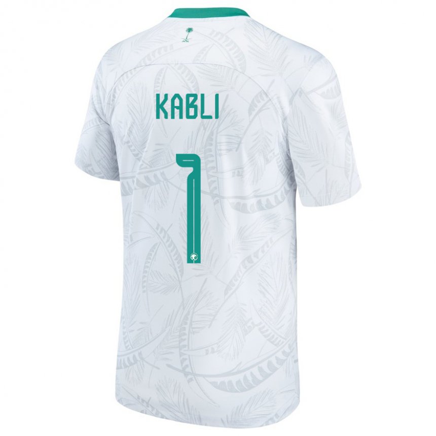 Børn Saudi-arabiens Bader Kabli #1 Hvid Hjemmebane Spillertrøjer 22-24 Trøje T-shirt