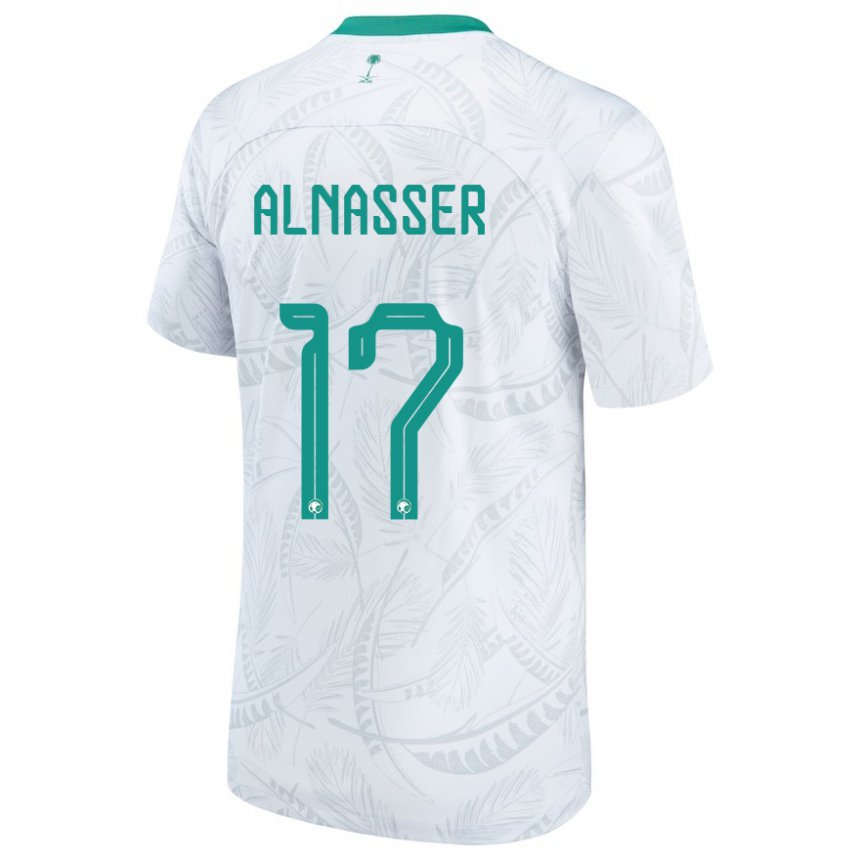 Børn Saudi-arabiens Saad Alnasser #17 Hvid Hjemmebane Spillertrøjer 22-24 Trøje T-shirt