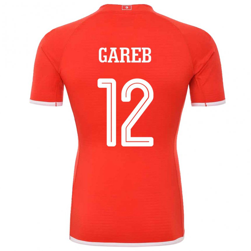 Børn Tunesiens Adem Gareb #12 Rød Hjemmebane Spillertrøjer 22-24 Trøje T-shirt