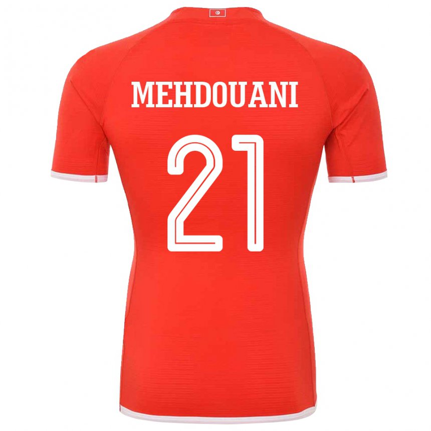 Børn Tunesiens Firas Mehdouani #21 Rød Hjemmebane Spillertrøjer 22-24 Trøje T-shirt