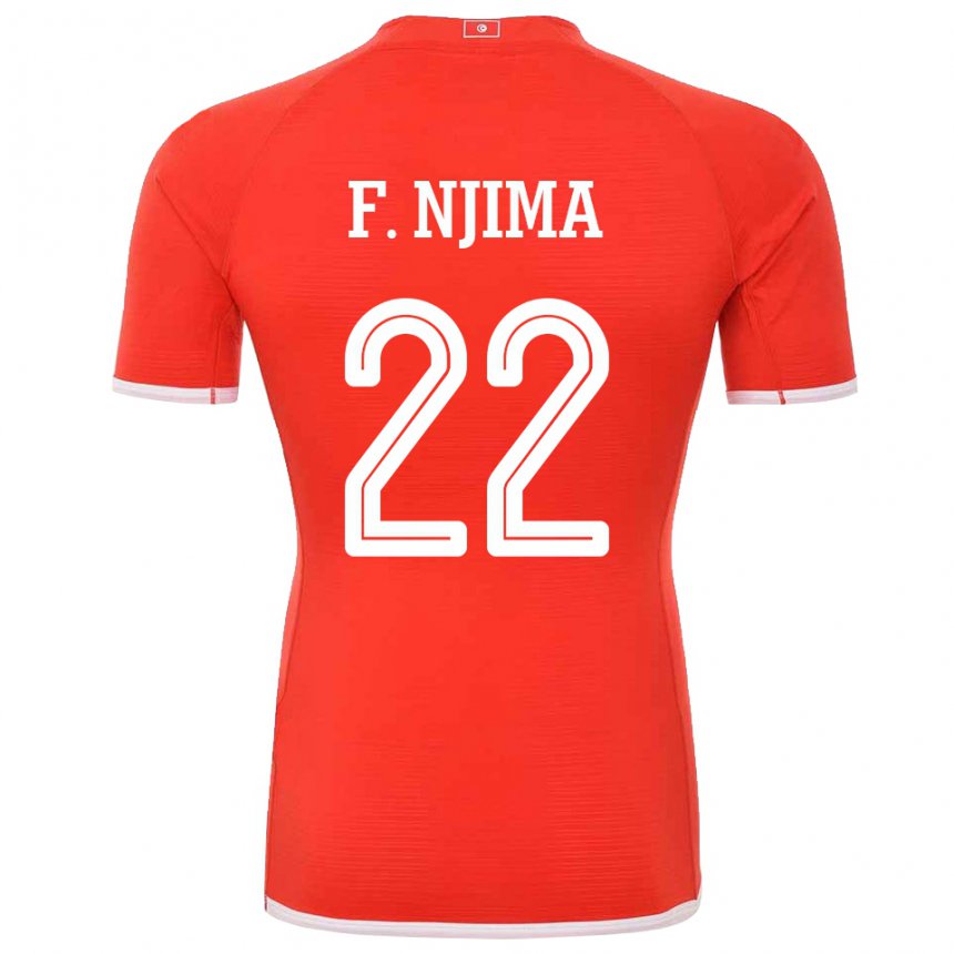 Børn Tunesiens Firas Ben Njima #22 Rød Hjemmebane Spillertrøjer 22-24 Trøje T-shirt