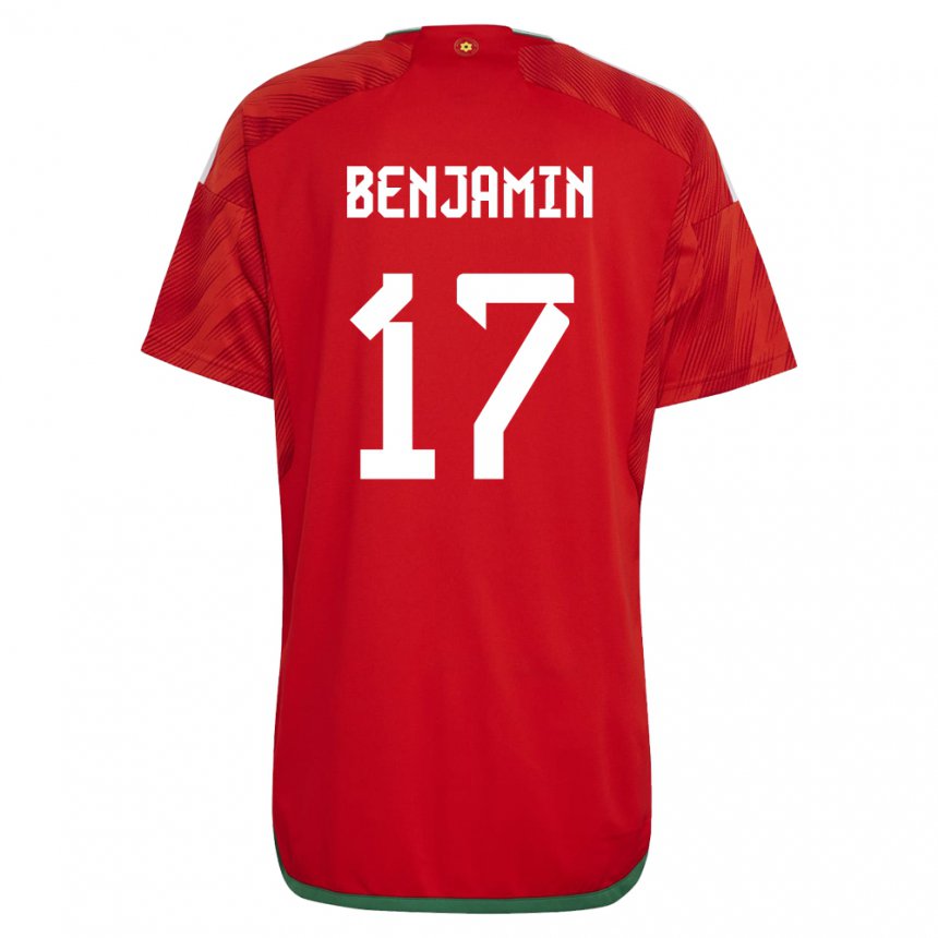 Børn Wales Omari Benjamin #17 Rød Hjemmebane Spillertrøjer 22-24 Trøje T-shirt