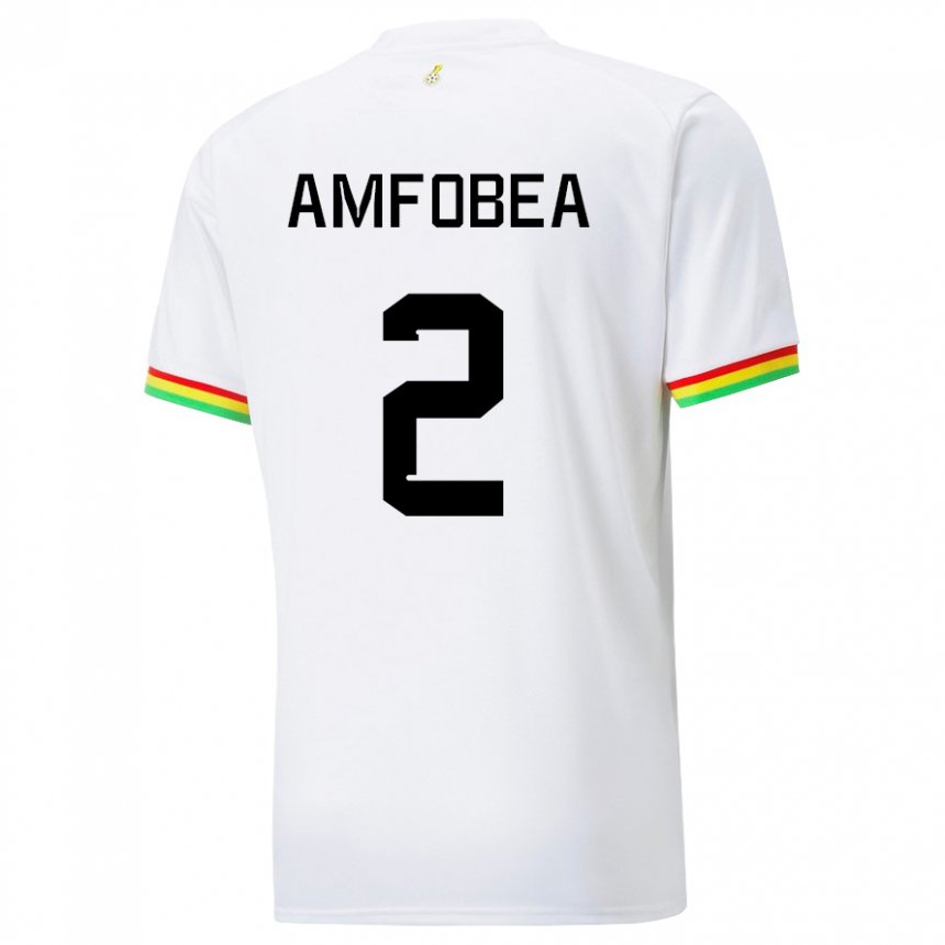 Børn Ghanas Gladys Amfobea #2 Hvid Hjemmebane Spillertrøjer 22-24 Trøje T-shirt