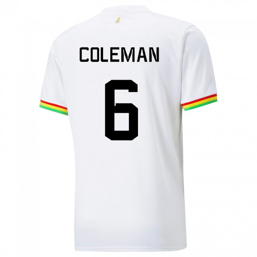 Børn Ghanas Ellen Coleman #6 Hvid Hjemmebane Spillertrøjer 22-24 Trøje T-shirt