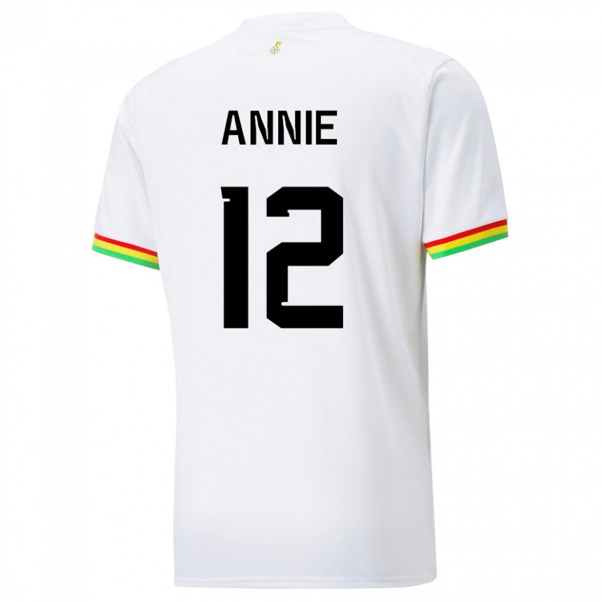 Børn Ghanas Henrietta Annie #12 Hvid Hjemmebane Spillertrøjer 22-24 Trøje T-shirt