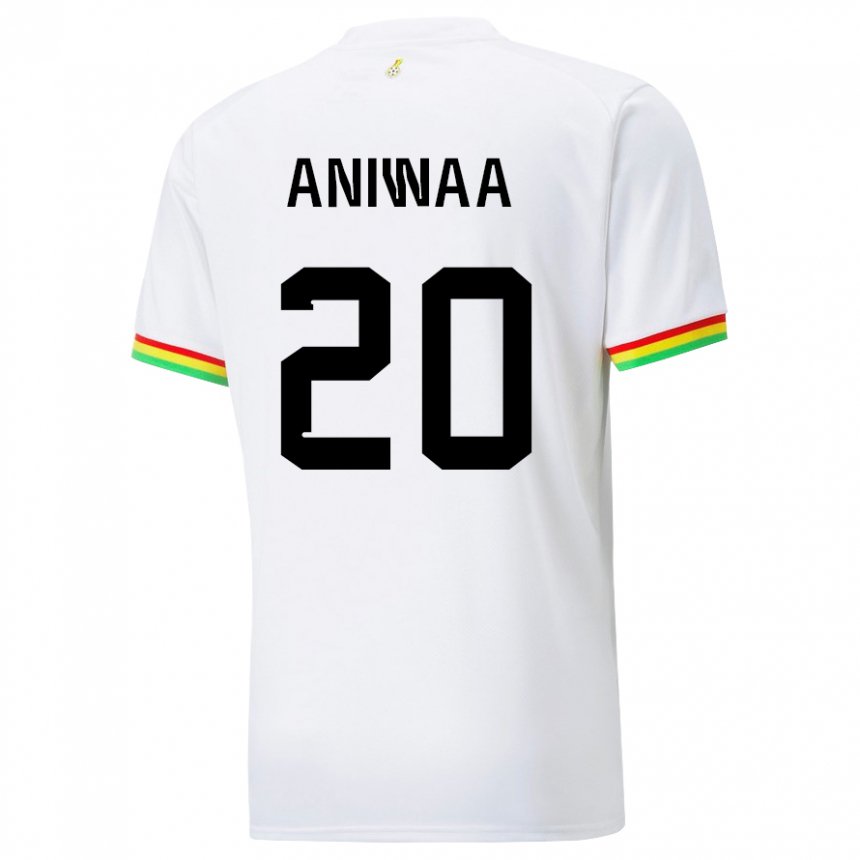 Børn Ghanas Louisa Aniwaa #20 Hvid Hjemmebane Spillertrøjer 22-24 Trøje T-shirt