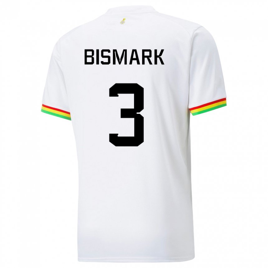 Børn Ghanas Anim Bismark #3 Hvid Hjemmebane Spillertrøjer 22-24 Trøje T-shirt