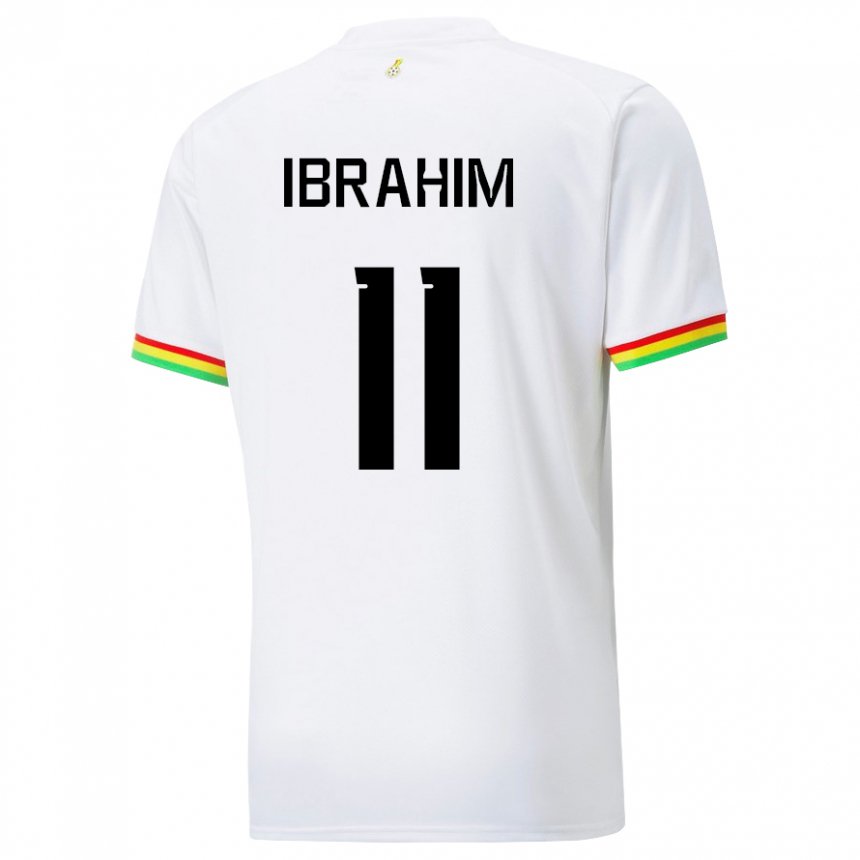 Børn Ghanas Zubairu Ibrahim #11 Hvid Hjemmebane Spillertrøjer 22-24 Trøje T-shirt