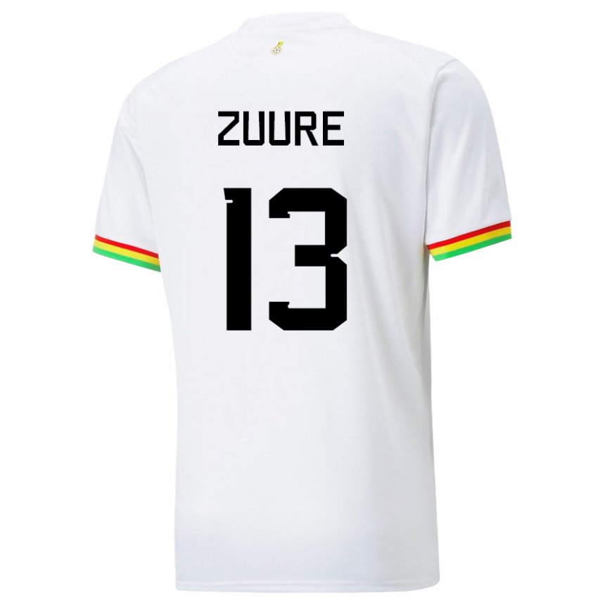 Børn Ghanas Moses Salifu Bawa Zuure #13 Hvid Hjemmebane Spillertrøjer 22-24 Trøje T-shirt