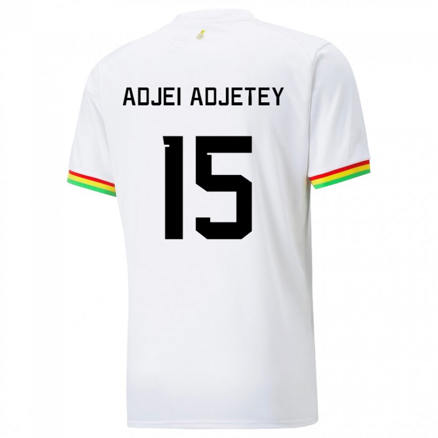 Børn Ghanas Jonas Adjei Adjetey #15 Hvid Hjemmebane Spillertrøjer 22-24 Trøje T-shirt