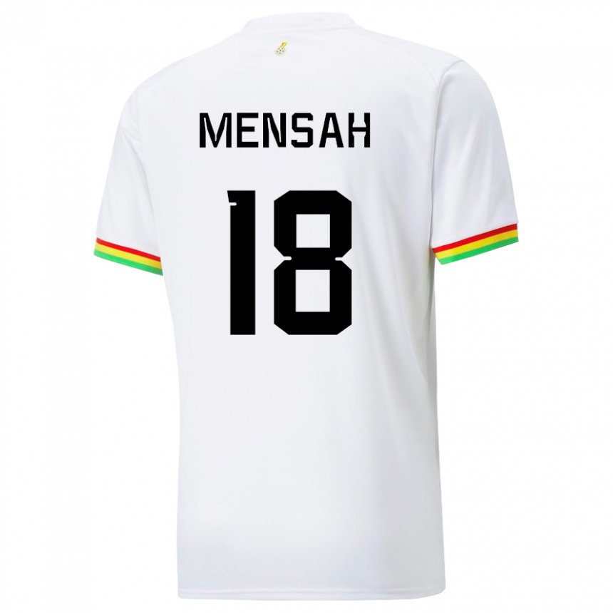 Børn Ghanas Isaac Mensah #18 Hvid Hjemmebane Spillertrøjer 22-24 Trøje T-shirt