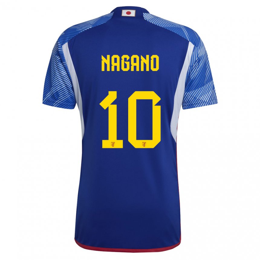 Børn Japans Fuka Nagano #10 Kongeblå Hjemmebane Spillertrøjer 22-24 Trøje T-shirt