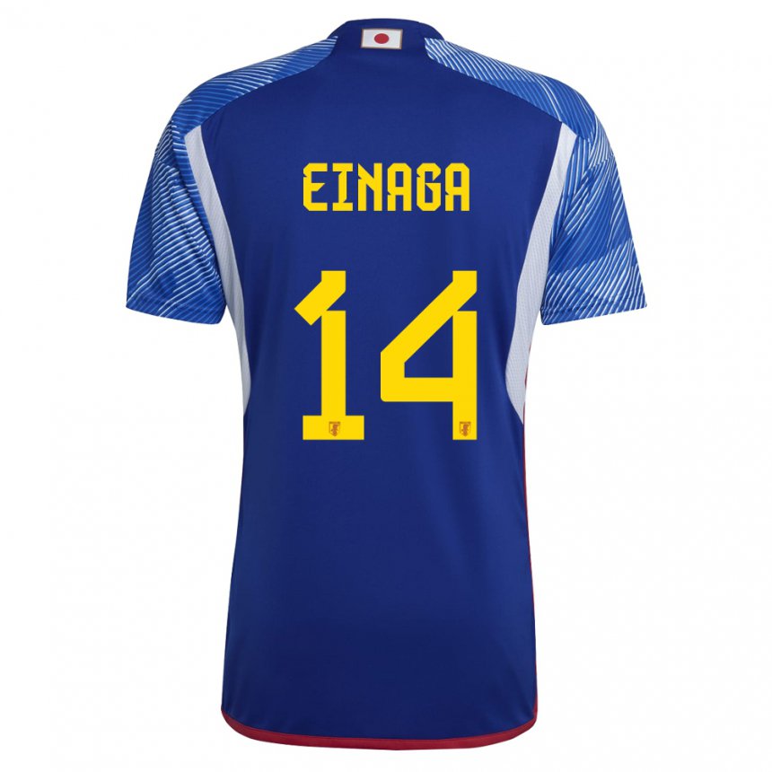 Børn Japans Takatora Einaga #14 Kongeblå Hjemmebane Spillertrøjer 22-24 Trøje T-shirt