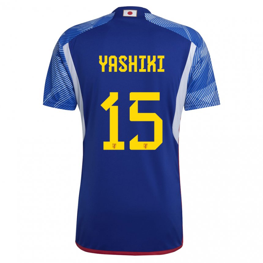 Børn Japans Yusei Yashiki #15 Kongeblå Hjemmebane Spillertrøjer 22-24 Trøje T-shirt