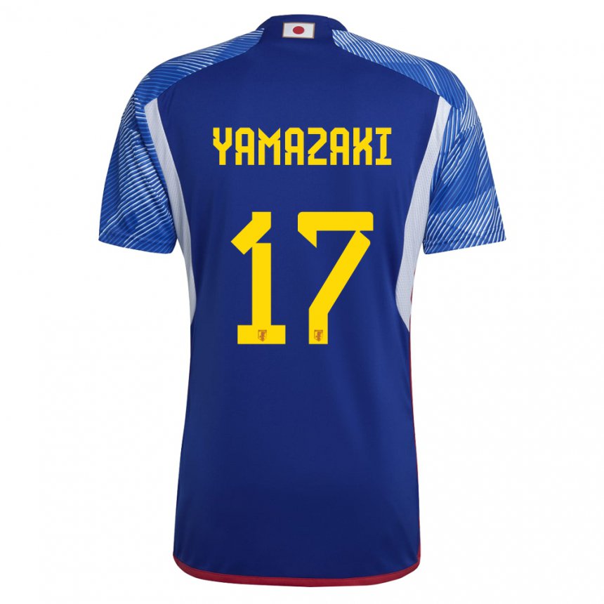 Børn Japans Taishin Yamazaki #17 Kongeblå Hjemmebane Spillertrøjer 22-24 Trøje T-shirt
