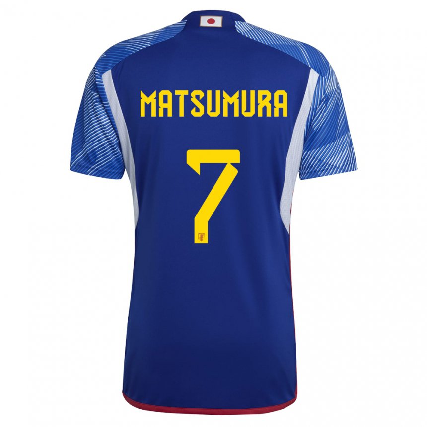 Børn Japans Kosuke Matsumura #7 Kongeblå Hjemmebane Spillertrøjer 22-24 Trøje T-shirt