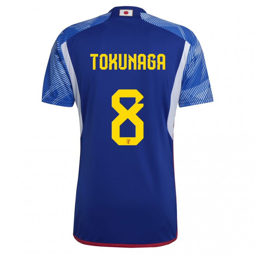 Børn Japans Ryo Tokunaga #8 Kongeblå Hjemmebane Spillertrøjer 22-24 Trøje T-shirt