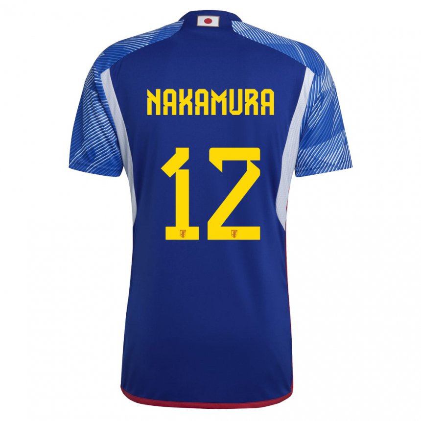 Børn Japans Keisuke Nakamura #12 Kongeblå Hjemmebane Spillertrøjer 22-24 Trøje T-shirt