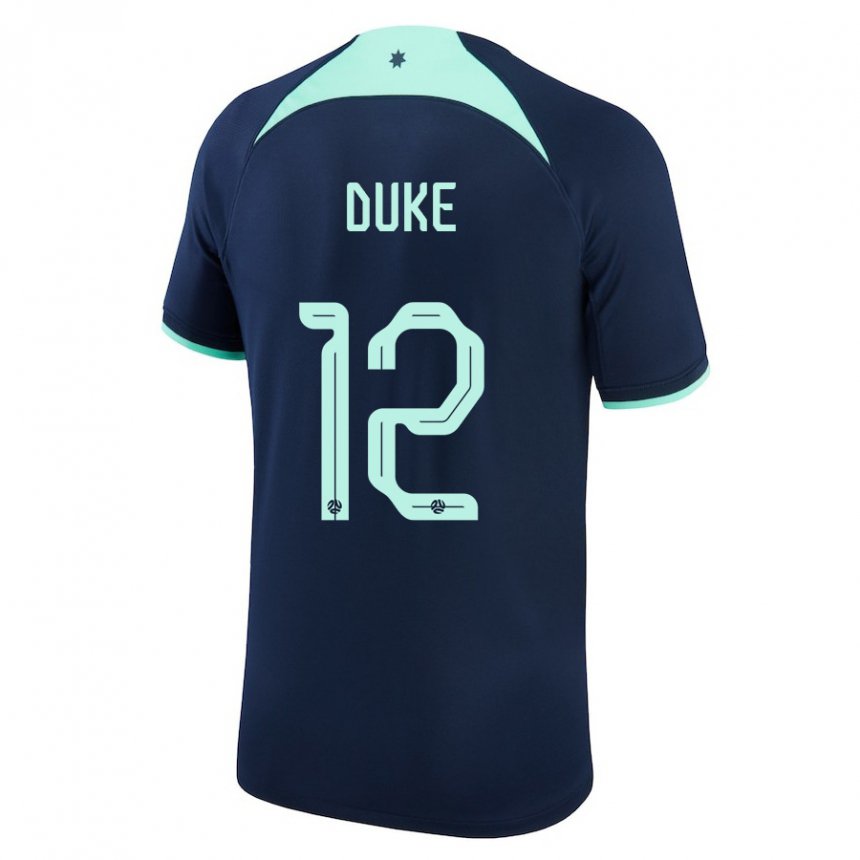 Børn Australiens Mitch Duke #12 Mørkeblå Udebane Spillertrøjer 22-24 Trøje T-shirt