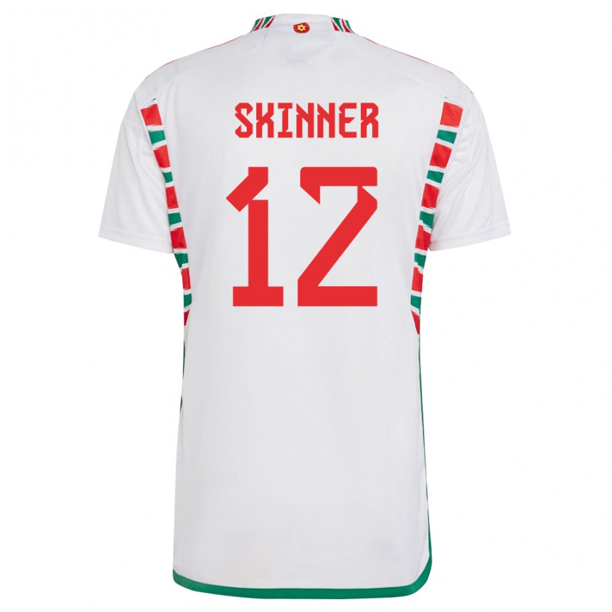 Børn Wales Claire Skinner #12 Hvid Udebane Spillertrøjer 22-24 Trøje T-shirt