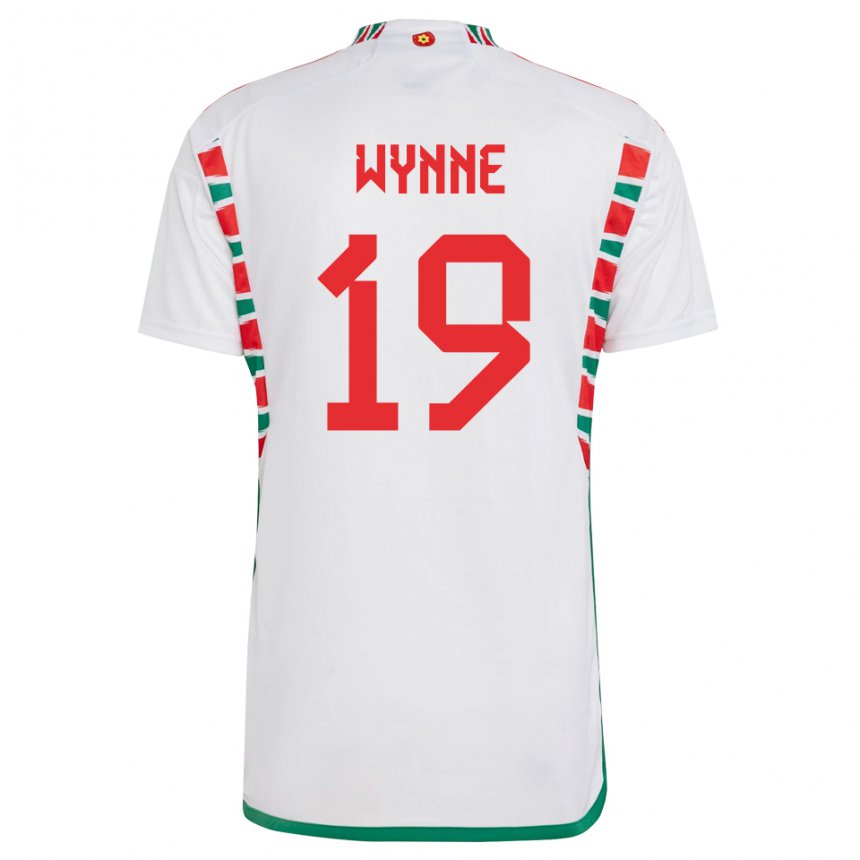 Børn Wales Megan Wynne #19 Hvid Udebane Spillertrøjer 22-24 Trøje T-shirt