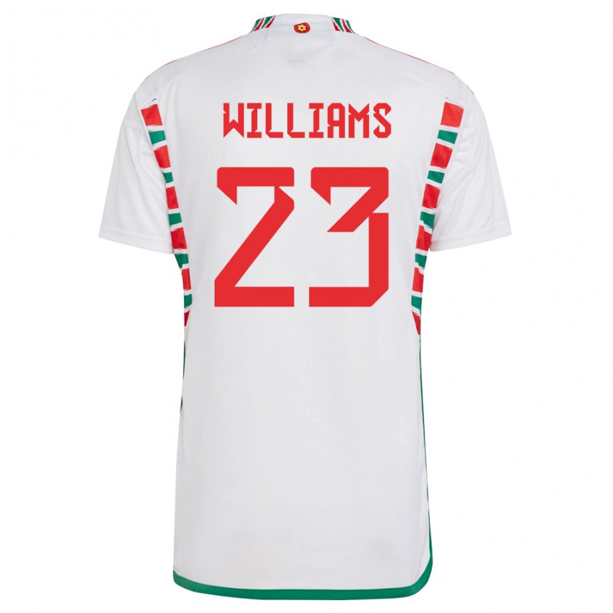 Børn Wales Chloe Williams #23 Hvid Udebane Spillertrøjer 22-24 Trøje T-shirt