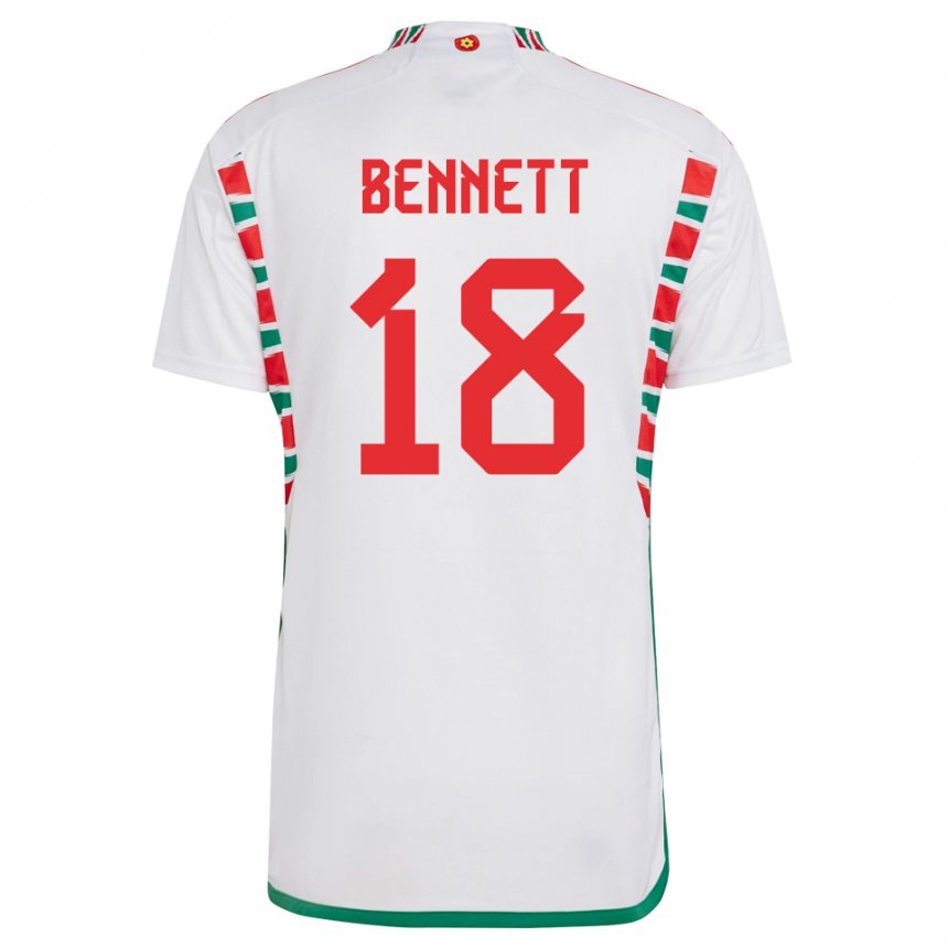 Børn Wales Murphy Bennett #18 Hvid Udebane Spillertrøjer 22-24 Trøje T-shirt