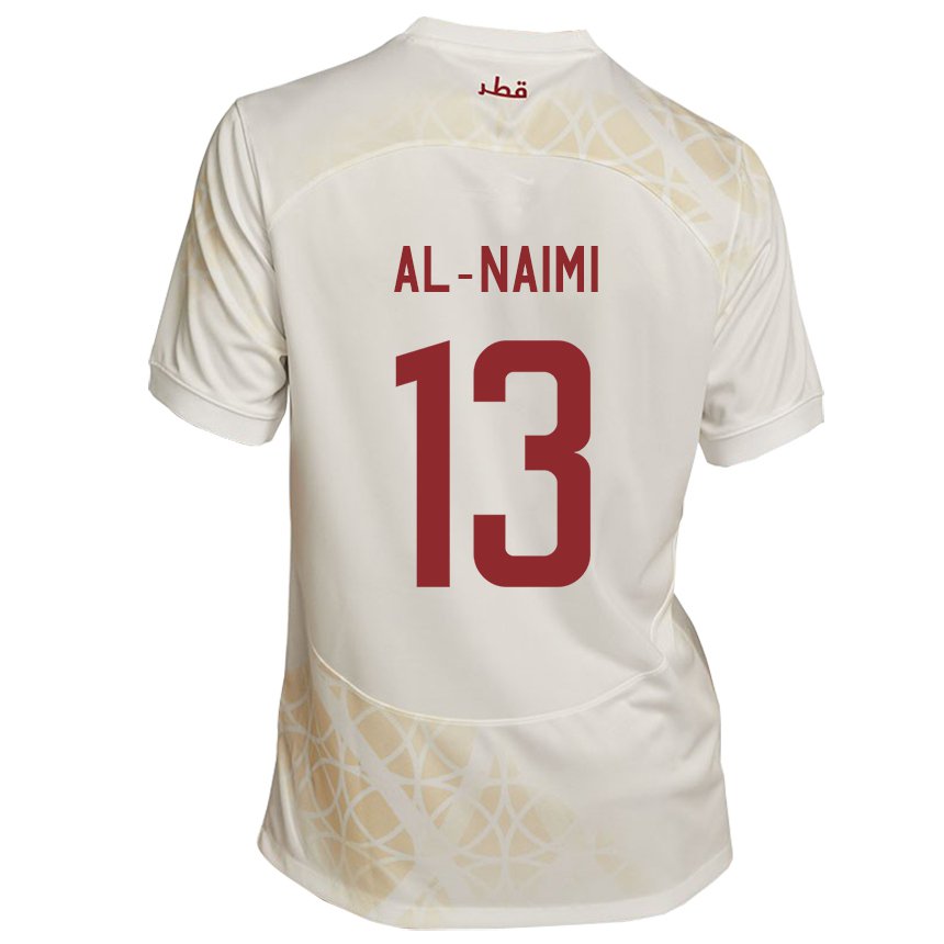 Børn Qatars Zahra Al Naimi #13 Gold Beige Udebane Spillertrøjer 22-24 Trøje T-shirt