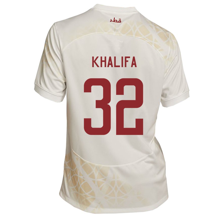 Børn Qatars Duana Khalifa #32 Gold Beige Udebane Spillertrøjer 22-24 Trøje T-shirt