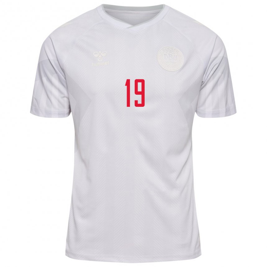 Børn Albert Gronbaek #19 Hvid Udebane Spillertrøjer 22-24 Trøje T-Shirt