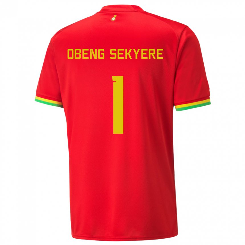 Børn Ghanas Gregory Obeng Sekyere #1 Rød Udebane Spillertrøjer 22-24 Trøje T-shirt