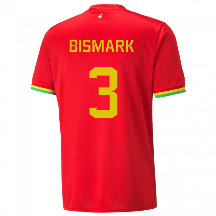 Børn Ghanas Anim Bismark #3 Rød Udebane Spillertrøjer 22-24 Trøje T-shirt