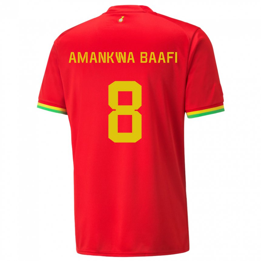 Børn Ghanas Yaw Amankwa Baafi #8 Rød Udebane Spillertrøjer 22-24 Trøje T-shirt