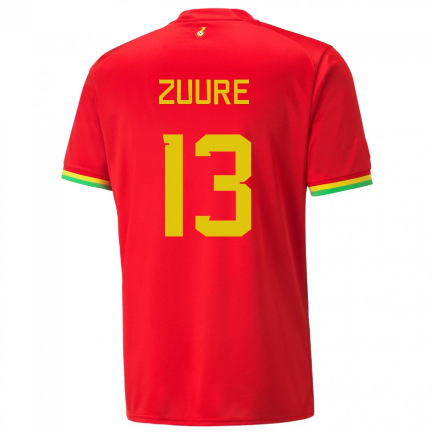 Børn Ghanas Moses Salifu Bawa Zuure #13 Rød Udebane Spillertrøjer 22-24 Trøje T-shirt