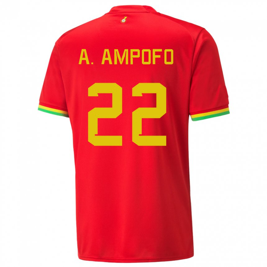 Børn Ghanas Eugene Amankwah Ampofo #22 Rød Udebane Spillertrøjer 22-24 Trøje T-shirt