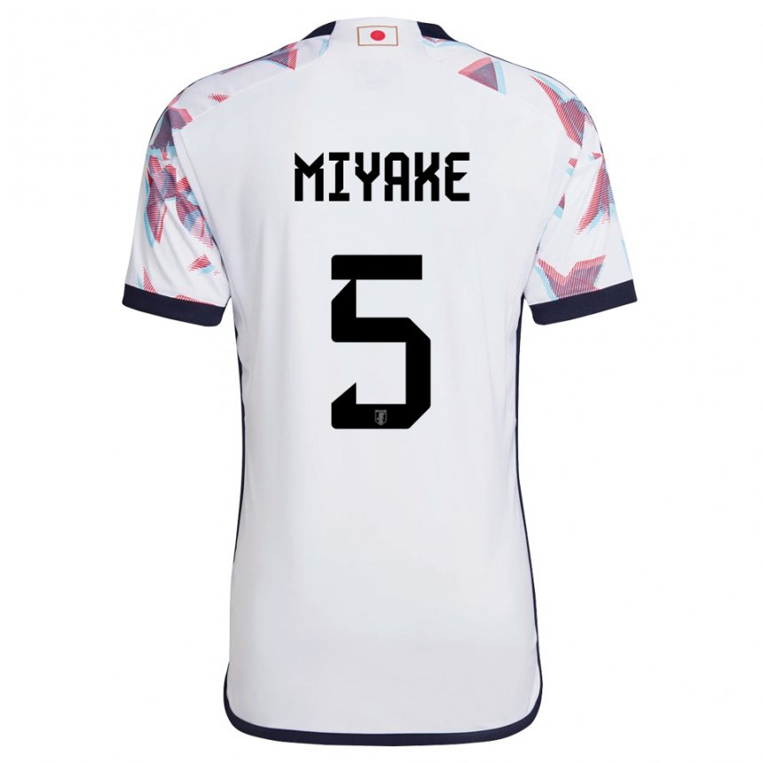 Børn Japans Shiori Miyake #5 Hvid Udebane Spillertrøjer 22-24 Trøje T-shirt