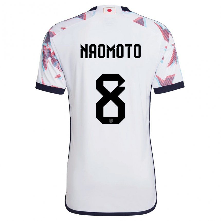 Børn Japans Hikaru Naomoto #8 Hvid Udebane Spillertrøjer 22-24 Trøje T-shirt