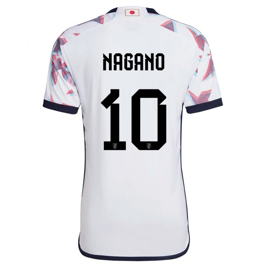 Børn Japans Fuka Nagano #10 Hvid Udebane Spillertrøjer 22-24 Trøje T-shirt