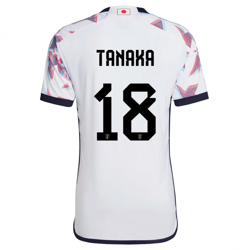 Børn Japans Momoko Tanaka #18 Hvid Udebane Spillertrøjer 22-24 Trøje T-shirt