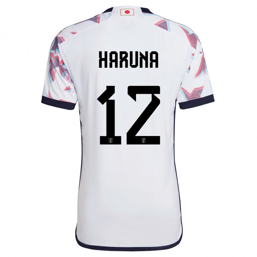 Børn Japans Ryusei Haruna #12 Hvid Udebane Spillertrøjer 22-24 Trøje T-shirt