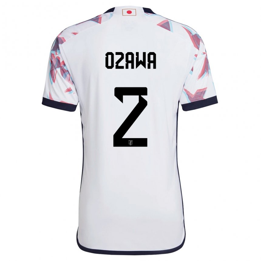 Børn Japans Haruki Ozawa #2 Hvid Udebane Spillertrøjer 22-24 Trøje T-shirt