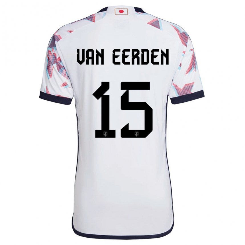 Børn Japans Shawn Van Eerden #15 Hvid Udebane Spillertrøjer 22-24 Trøje T-shirt