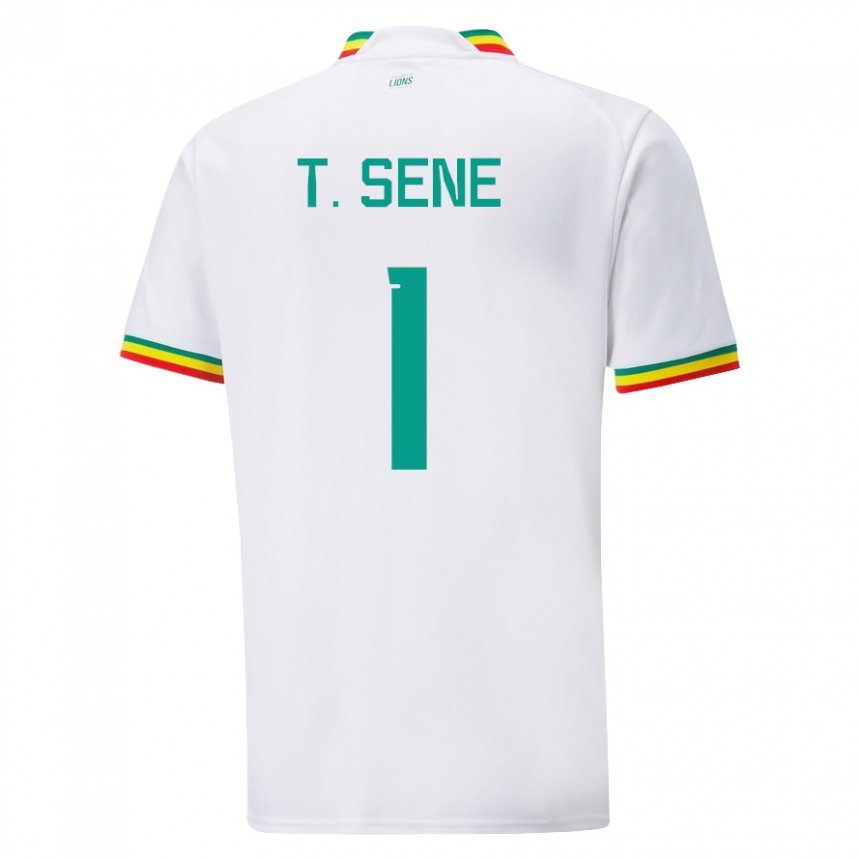 Mænd Senegals Thiaba Gueye Sene #1 Hvid Hjemmebane Spillertrøjer 22-24 Trøje T-shirt