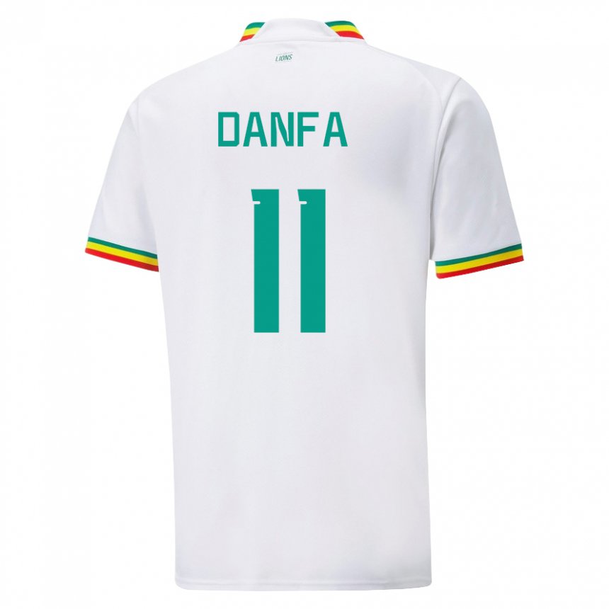 Mænd Senegals Mamadou Danfa #11 Hvid Hjemmebane Spillertrøjer 22-24 Trøje T-shirt