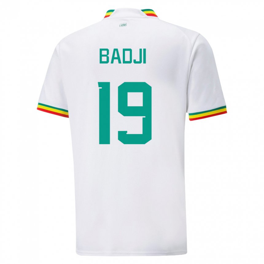 Mænd Senegals Youssouph Badji #19 Hvid Hjemmebane Spillertrøjer 22-24 Trøje T-shirt