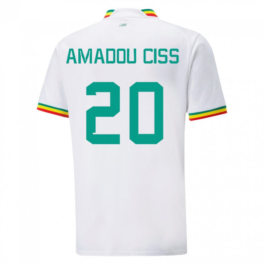 Mænd Senegals Amadou Ciss #20 Hvid Hjemmebane Spillertrøjer 22-24 Trøje T-shirt